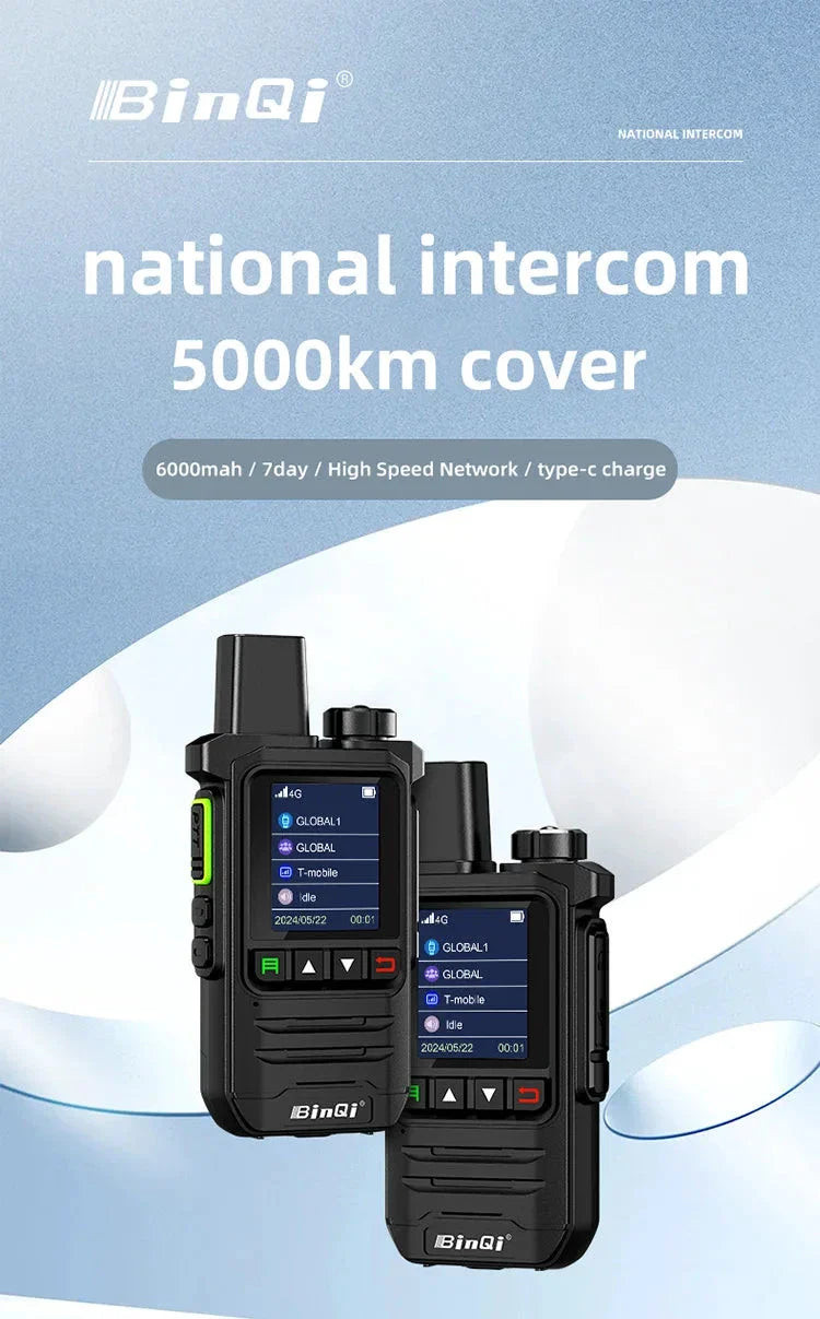 BINQI-K6 4G POC Walkie Talkie - 5000km Global Range