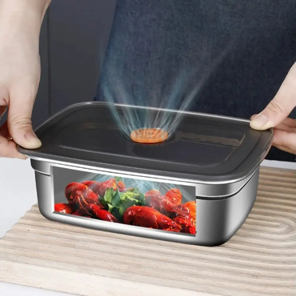 Stainless Steel Camping Lunch Box | Large Capacity Leak Proof Food Storage Container