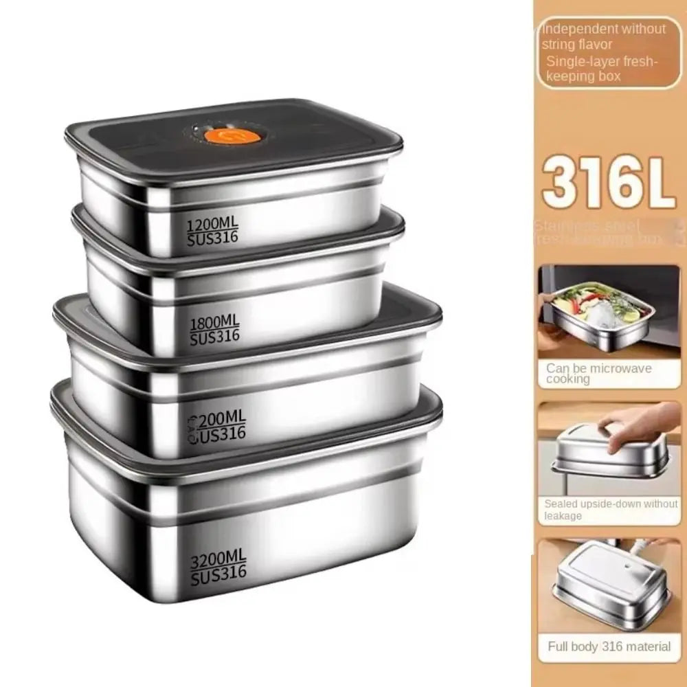 Stainless Steel Camping Lunch Box | Large Capacity Leak Proof Food Storage Container